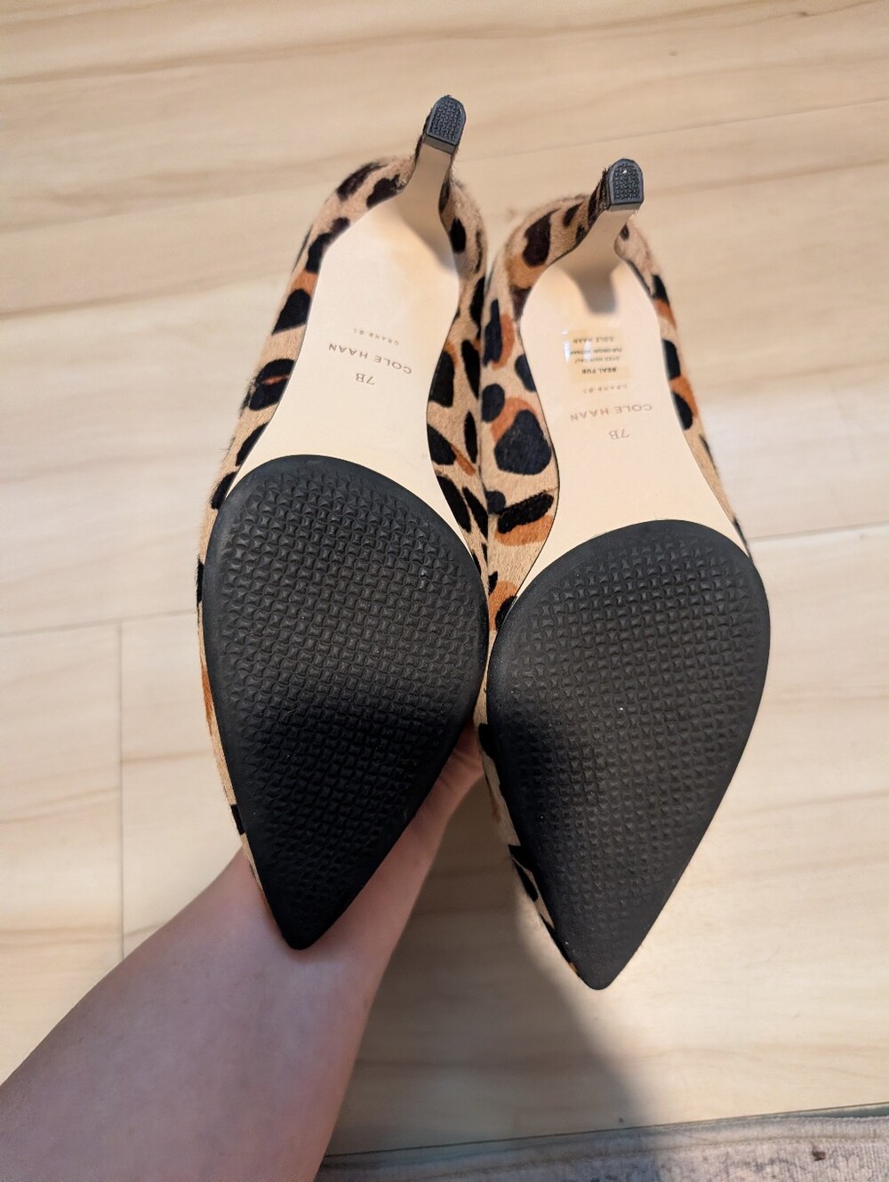 Cole Hann Nike Animal Print Pointed Toe Classic Pumps Heel - Picture 8 of 9